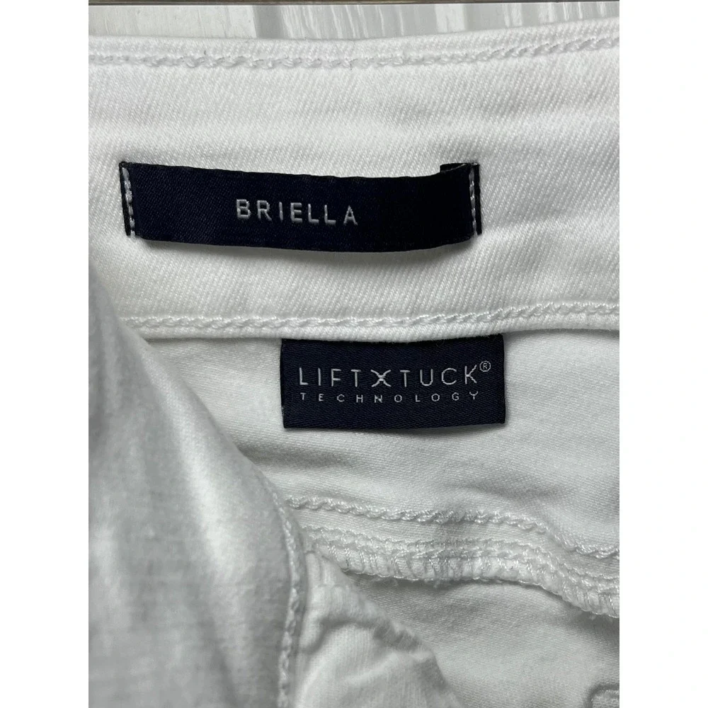 NYDJ Briella Shorts Womens 16 White Roll Cuff High Rise Lift Tuck Denim
